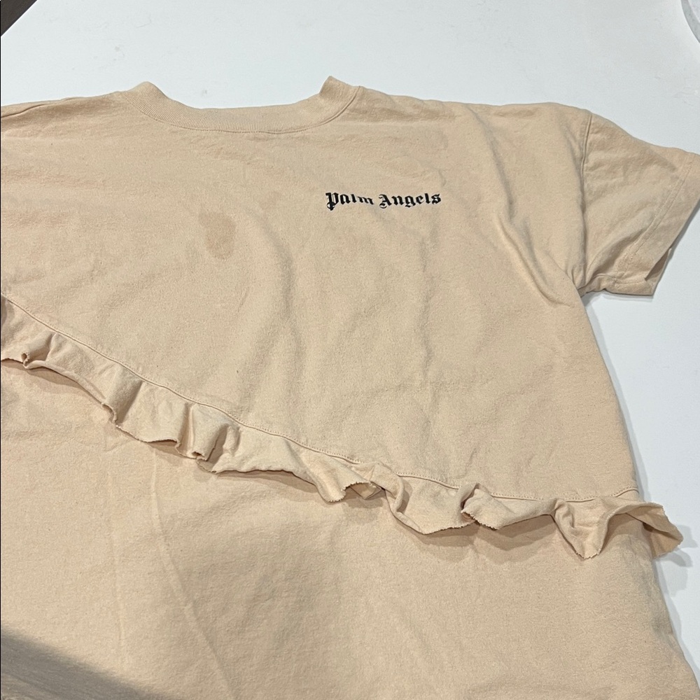 Palm Angels Tan Ruffle Tee